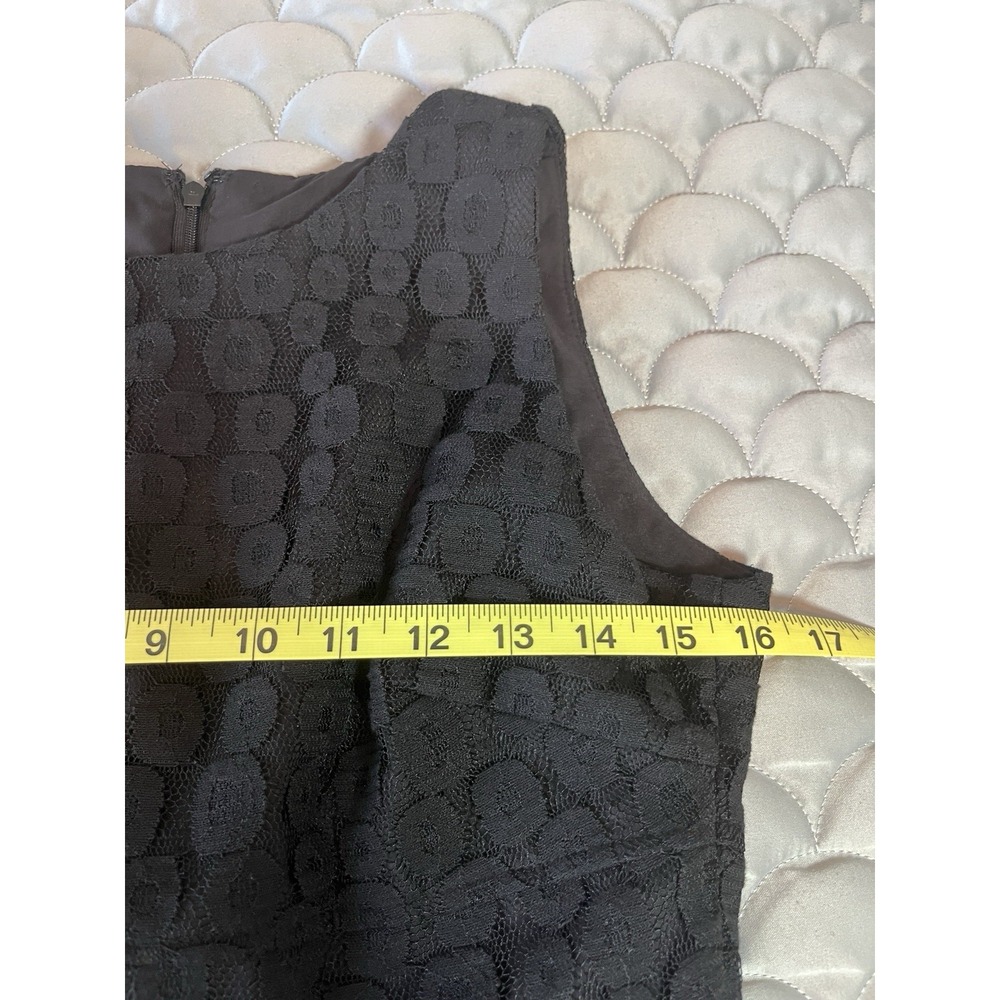 Anne Klein Womens Black Textured Dot Lace Sleeveless Shift Dress Size 2 Classic - Picture 5 of 8
